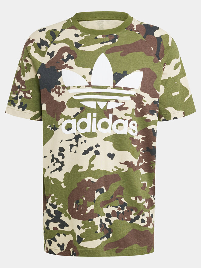 adidas adidas Marškinėliai Camo IS0215 Žalia Regular Fit