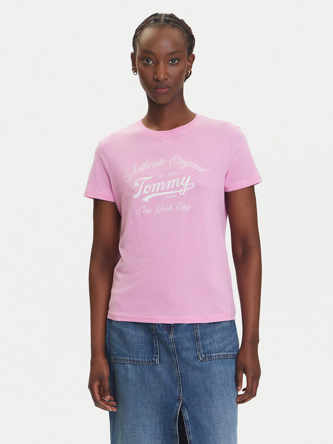 Tommy Jeans Tommy Jeans Camiseta Essential DW0DW21404 Rosa Regular Fit