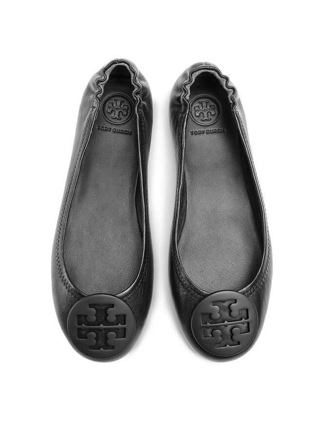 Tory Burch Baleriny Tory Burch Minnie Travel Ballet With Logo 49350 Czarny