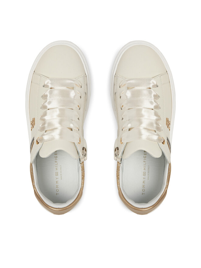 Tommy Hilfiger Sneakersy Tommy Hilfiger Low Cut Lace UP T4A9-33935-1281X024 Biały