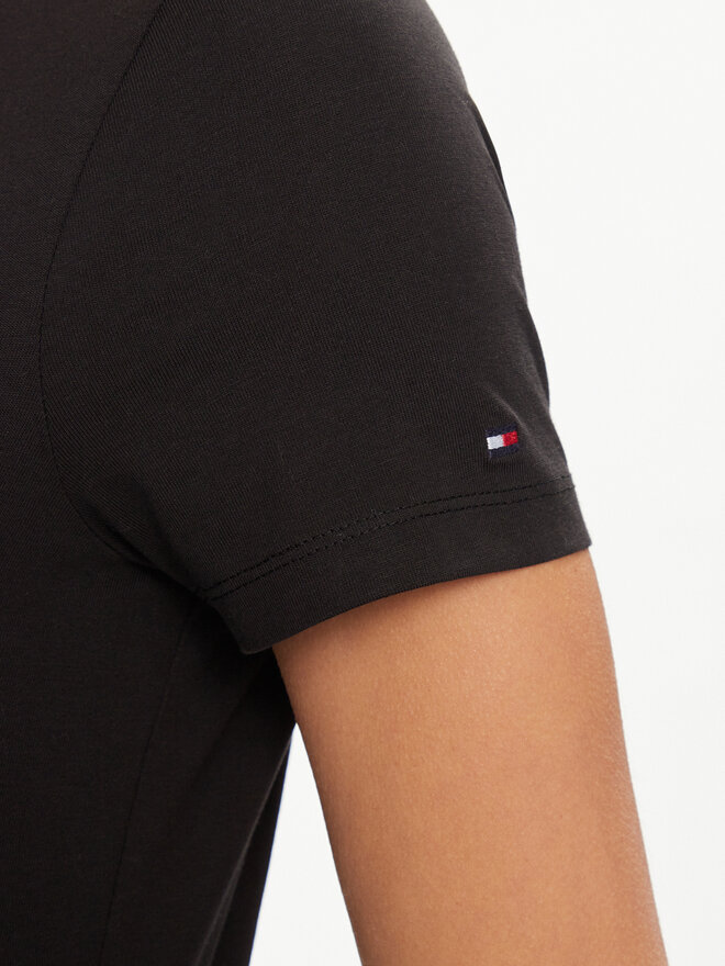 Tommy Hilfiger Tommy Hilfiger Marškinėliai Heritage C-Nk WW0WW31999 Juoda Regular Fit