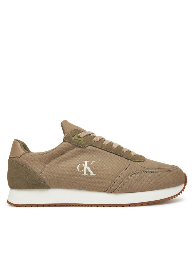 Calvin Klein Jeans Sneakersy Calvin Klein Jeans Runner Sock Laceup Mg Canvas YM0YM01217 Zielony