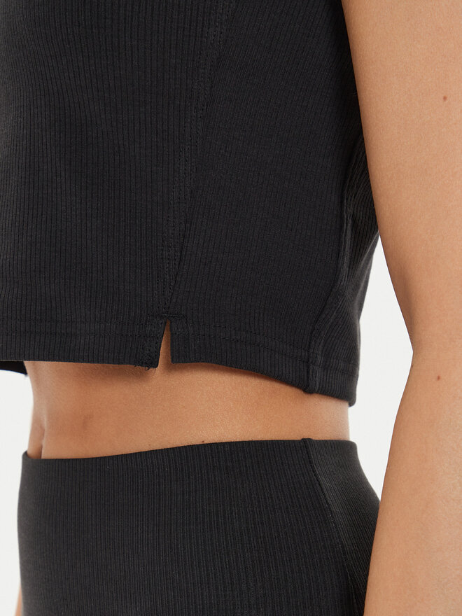 adidas adidas Póló Lounge Ribbed IT2547 Fekete Slim Fit