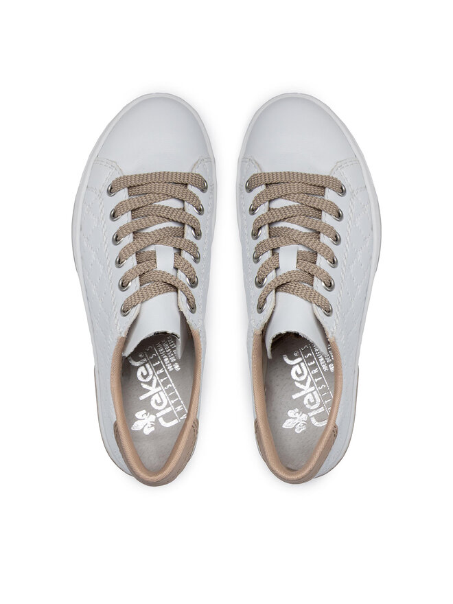 Rieker bílé sneakers tenisky s vytlačovaným vzorem L88W2-80 - Rieker