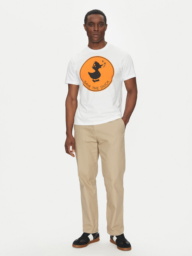 Save The Duck Save The Duck Camiseta DT0825M BESY20 Blanco Regular Fit