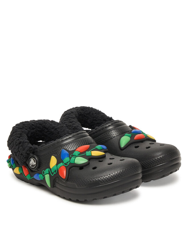 Crocs Шльопанці Crocs Clsc Lined Holiday Lights 212026 Чорний