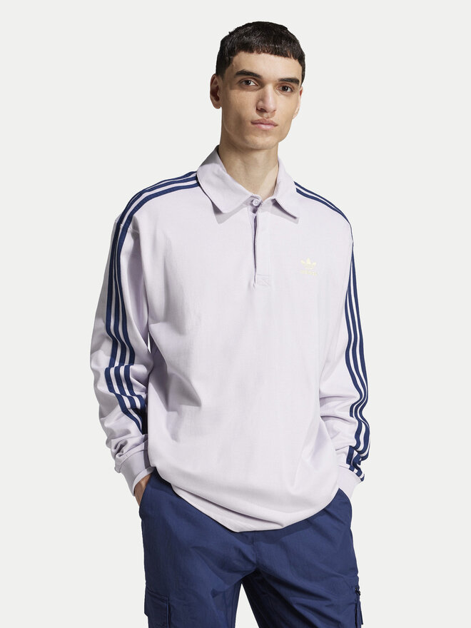 adidas adidas Polo marškinėliai adicolor Rugby JC9916 Violetinė Regular Fit
