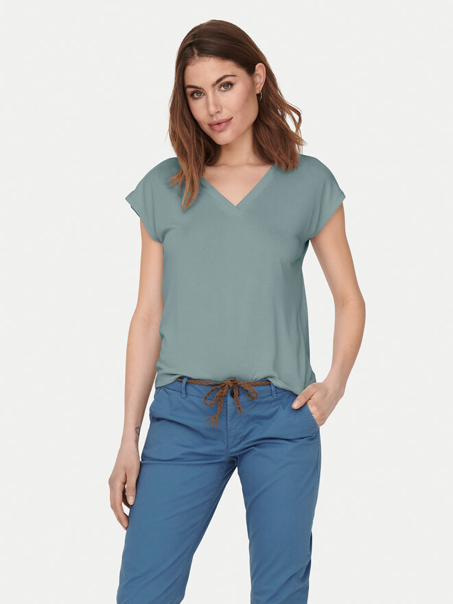ONLY ONLY Camiseta Free 15287041 Verde Regular Fit