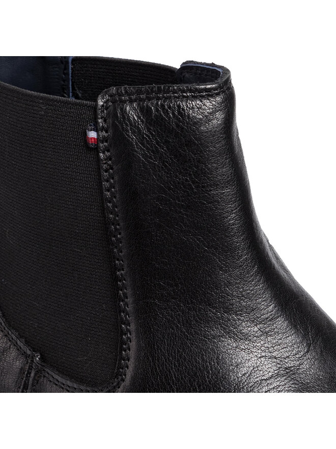 Tommy Hilfiger Sztyblety Tommy Hilfiger Elevated Leather Mix Chelsea FM0FM02424 Czarny