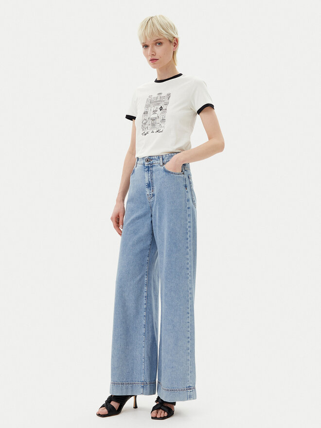 KARL LAGERFELD KARL LAGERFELD T-Shirt A2W17087 Écru Regular Fit