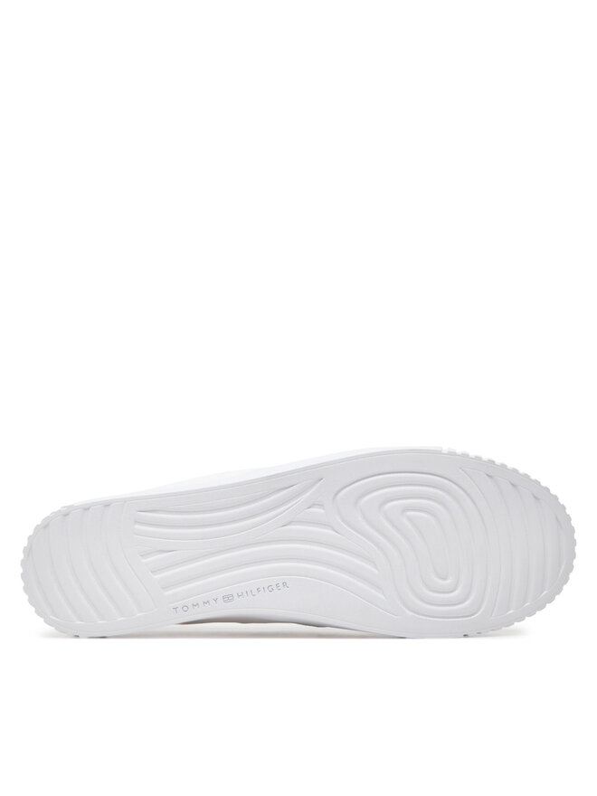 Tommy Hilfiger Sneakers aus Stoff Tommy Hilfiger Canvas Slip-On Sneaker FW0FW07806 Weiß