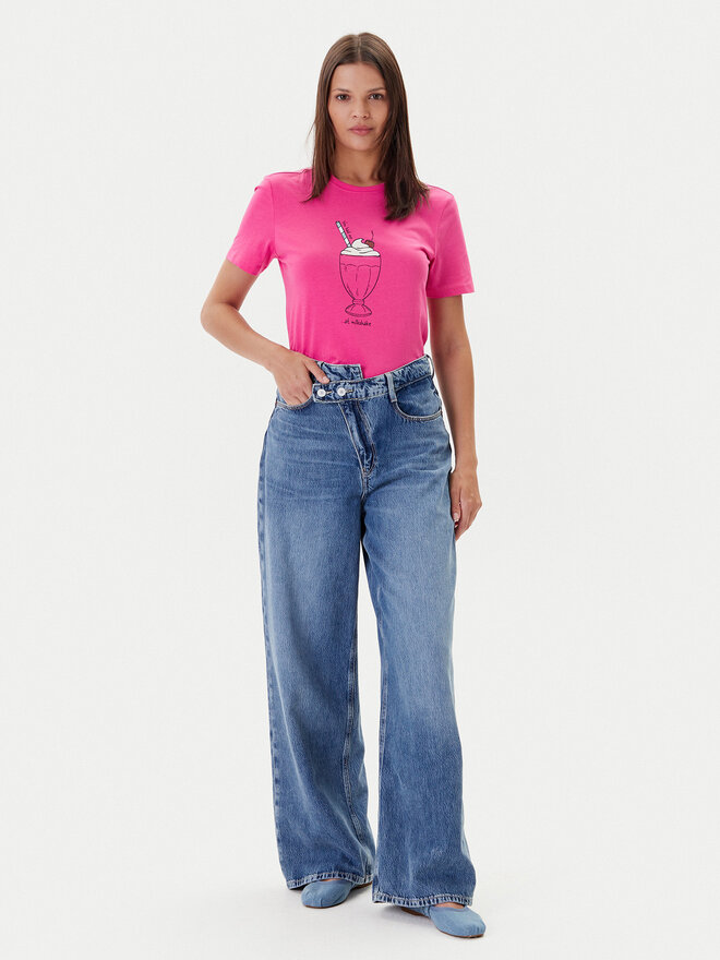 ONLY ONLY Marškinėliai Fun Life 15349901 Rožinė Regular Fit