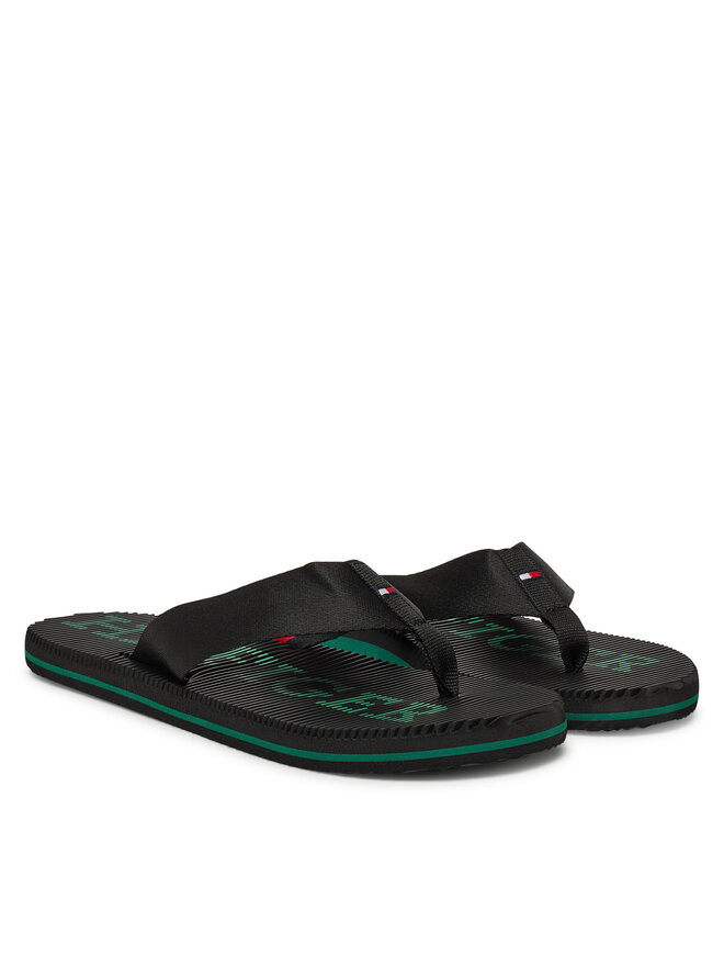 Tommy Hilfiger Zehentrenner Tommy Hilfiger Massage Beach Sandal FM0FM05443 Schwarz
