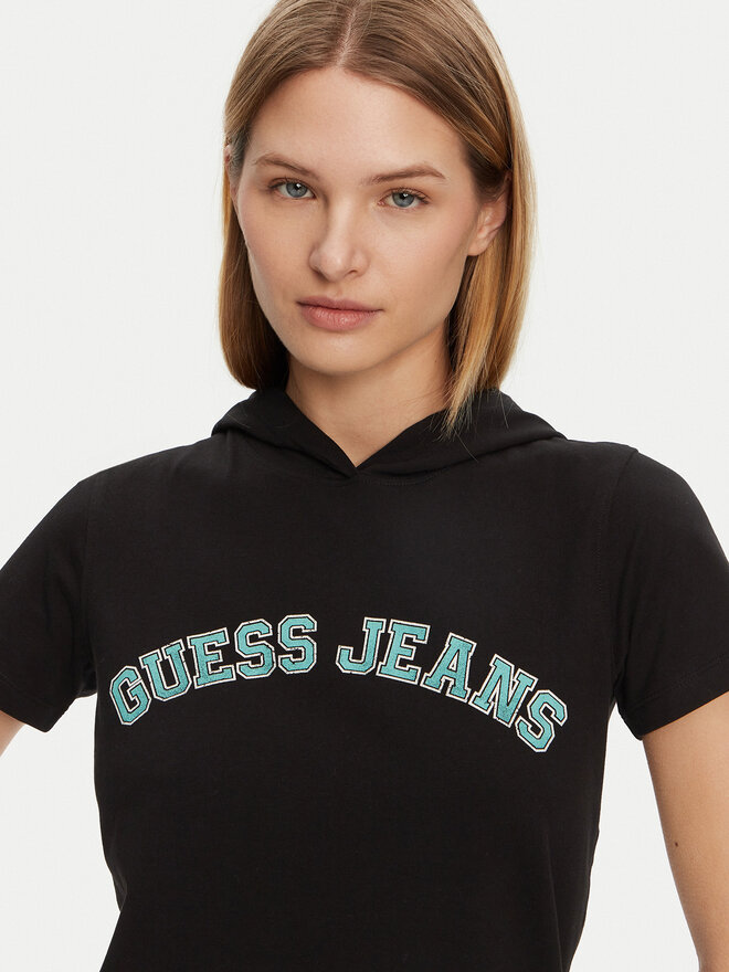 Guess Guess Majica W5GP28 J1314 Črna Regular Fit