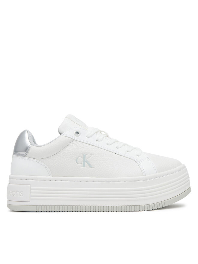 Calvin Klein Jeans Sneakersy Calvin Klein Jeans Bold Flatf Low Lace Mg YW0YW01766 Biały