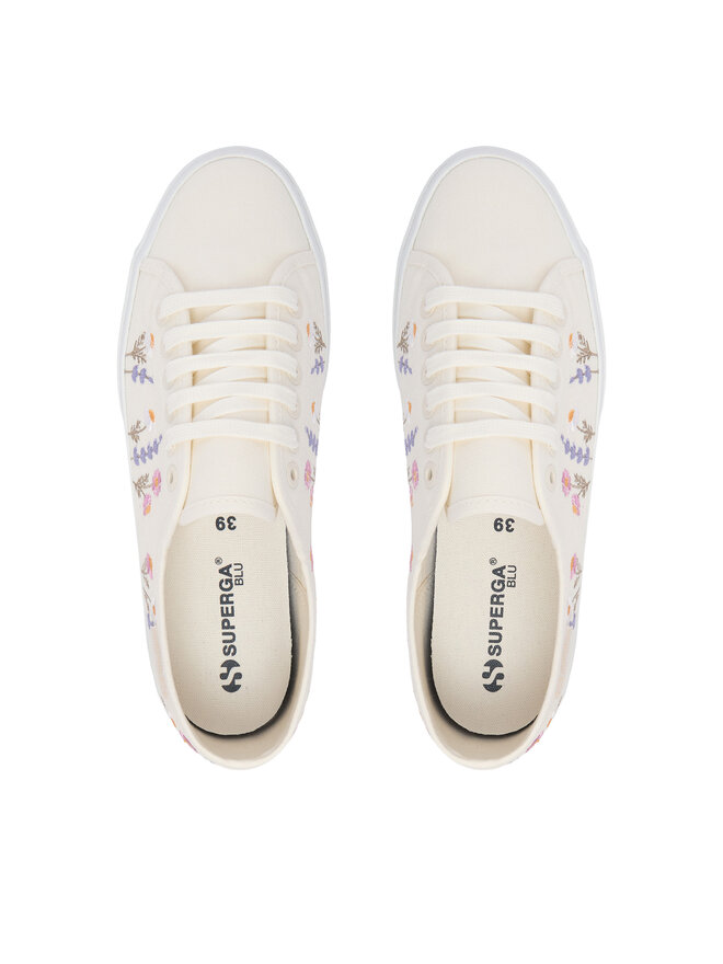 Superga Sneakers aus Stoff Superga 3750 Flower Embroidery Leggera S8161ZW Weiß