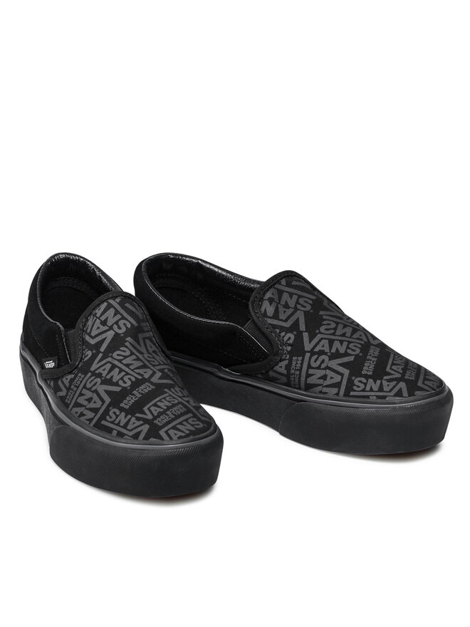 Vans classic slip on platform black online