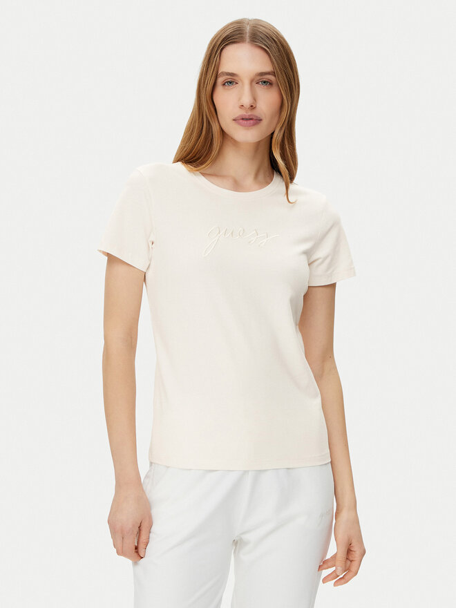 Guess Guess Camiseta O5GI02 KBBU1 Écru Regular Fit