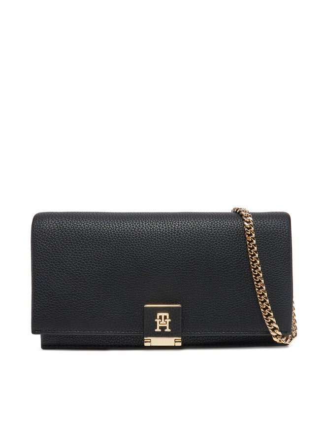 Tommy Hilfiger Handtasche Tommy Hilfiger Th Her Flap W/Chain AW0AW17403 Schwarz