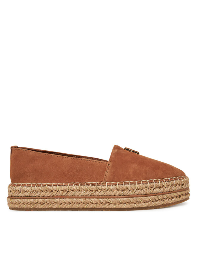 Tommy Hilfiger Espadryle Tommy Hilfiger Suede Platform Espadrille FW0FW08586 Brązowy