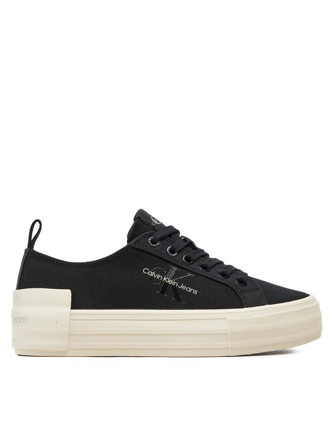 Calvin Klein Jeans Tenisice Calvin Klein Jeans Bold Vulc Flatf Low Lace Mix Mtl YW0YW01465 Crna