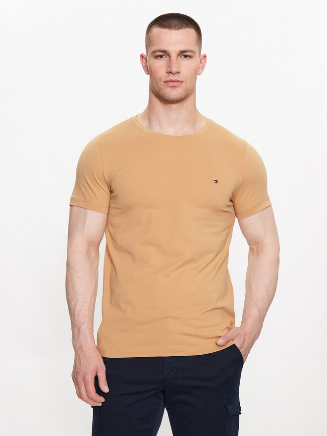 Tommy Hilfiger Tommy Hilfiger Marškinėliai MW0MW10800 Smėlio Slim Fit