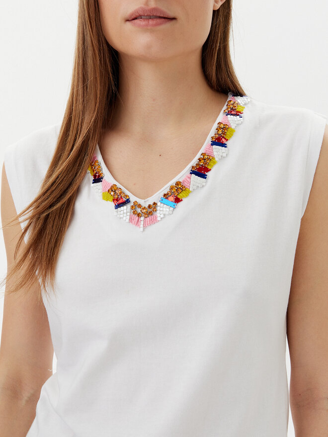 Lola Casademunt by Maite Lola Casademunt by Maite Top MS2515021 Weiß Regular Fit