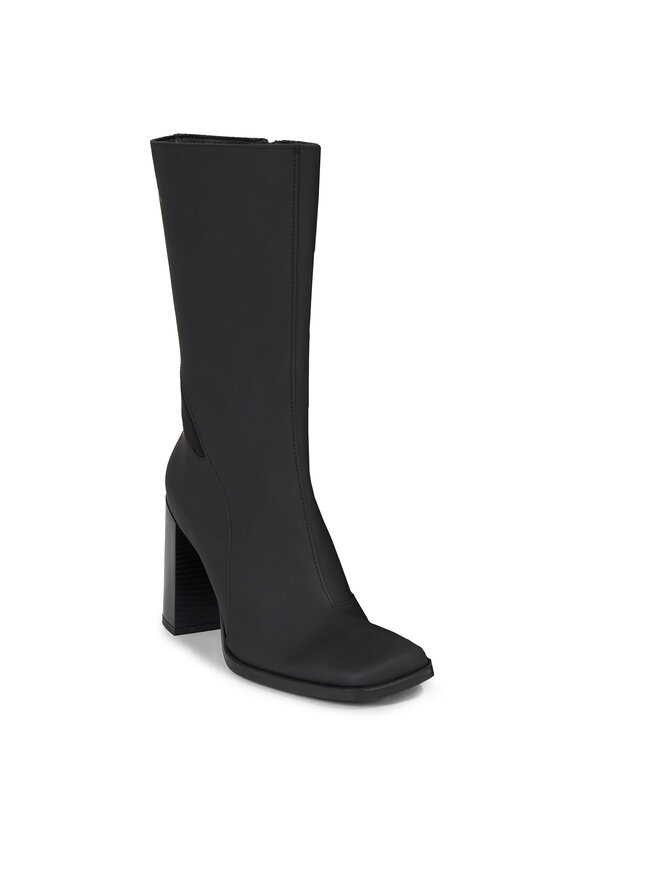 Calvin Klein Jeans Čizme Calvin Klein Jeans Heel Zip Boot Lth Wn YW0YW01113 Crna