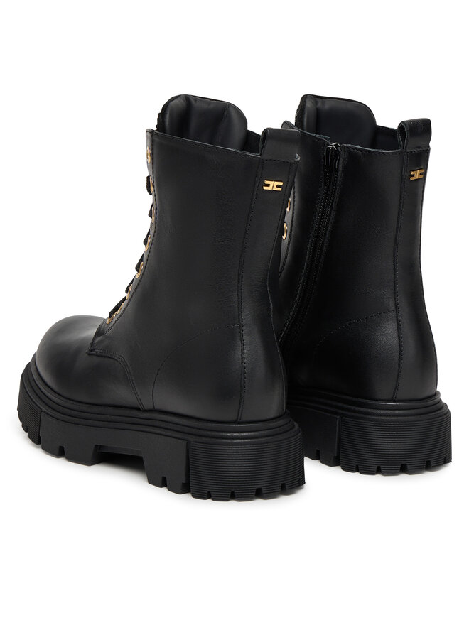 Elisabetta Franchi Pohodni čevlji Elisabetta Franchi Lace-Up Bootie F4A5-E0411-1251 S Črna