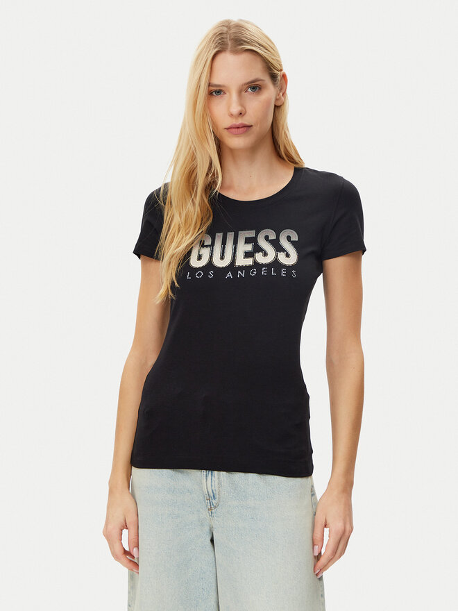 Guess Guess Marškinėliai W5GI14 J1314 Juoda Regular Fit