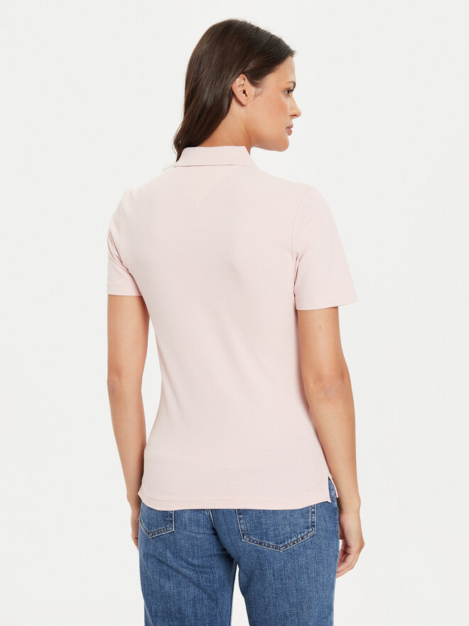 Tommy Hilfiger Tommy Hilfiger Polo marškinėliai Script WW0WW43624 Rožinė Slim Fit