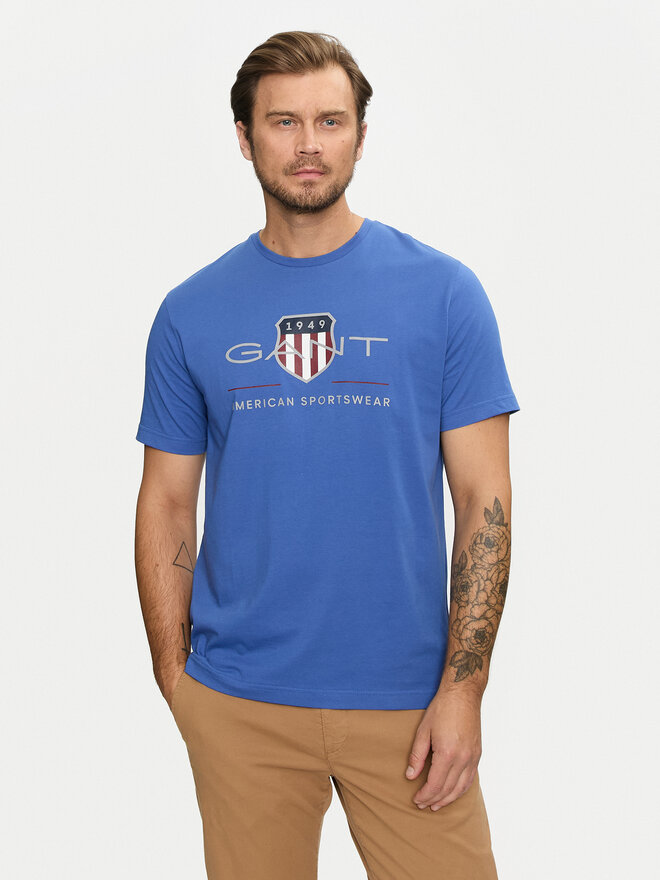 Gant Gant Marškinėliai Archive Shield 2003199 Mėlyna Regular Fit