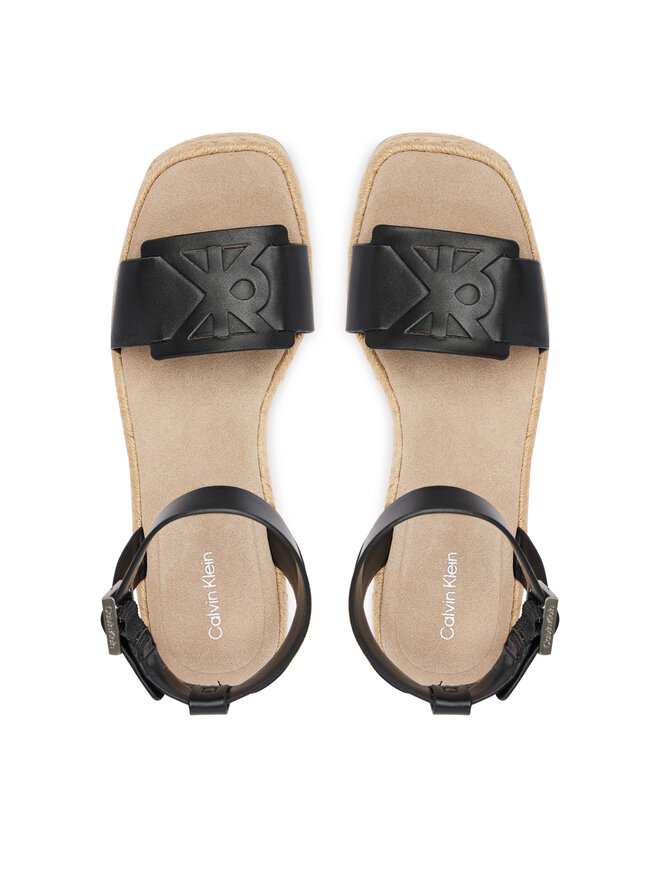 Calvin Klein Espadrilles Calvin Klein Wedge Espad 70 Embl Lth HW0HW02897 Schwarz