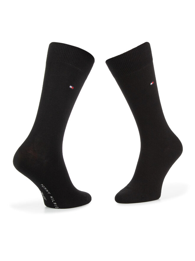 Tommy Hilfiger Set de 2 perechi de șosete lungi pentru bărbați Tommy Hilfiger 371111 Negru