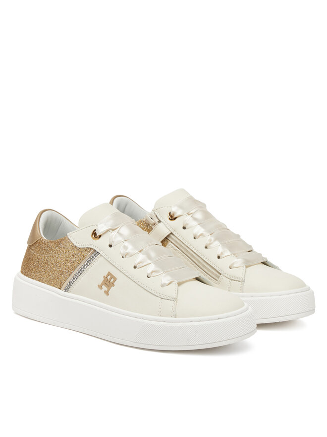Tommy Hilfiger Sneakersy Tommy Hilfiger Low Cut Lace UP T4A9-33935-1281X024 Biały
