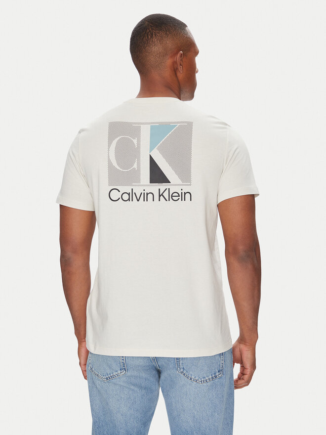 Calvin Klein Calvin Klein Camiseta Abstract Graphic LV04RC853G Écru Regular Fit