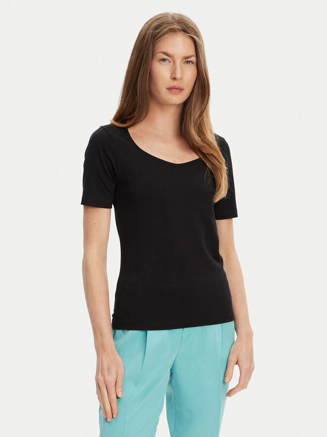 United Colors Of Benetton United Colors Of Benetton Marškinėliai 3FJHD401P Juoda Slim Fit