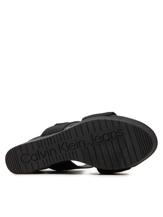 Calvin Klein Jeans Basutės Calvin Klein Jeans Wedge Sandal Webbing In Mtl YW0YW01479 Juoda