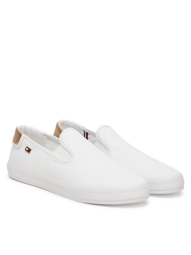 Tommy Hilfiger Teniszcipő Tommy Hilfiger Vulc Canvas Slip-On Sneaker FW0FW08645 Fehér