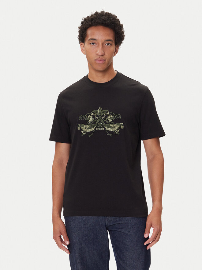 HUGO HUGO Camiseta Denrith 50544543 Negro Regular Fit