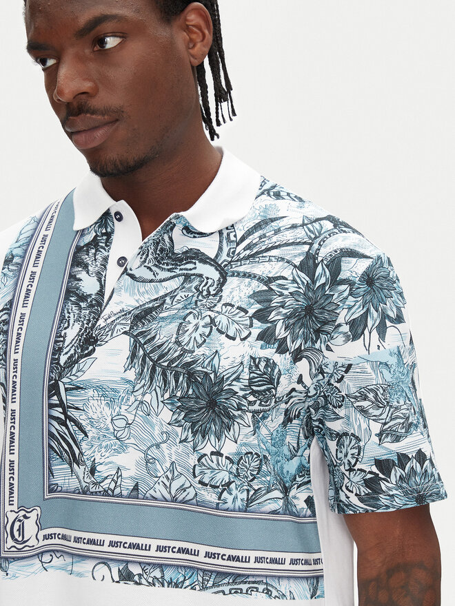 Just Cavalli Just Cavalli Поло 78OAGE15 Голубий Regular Fit
