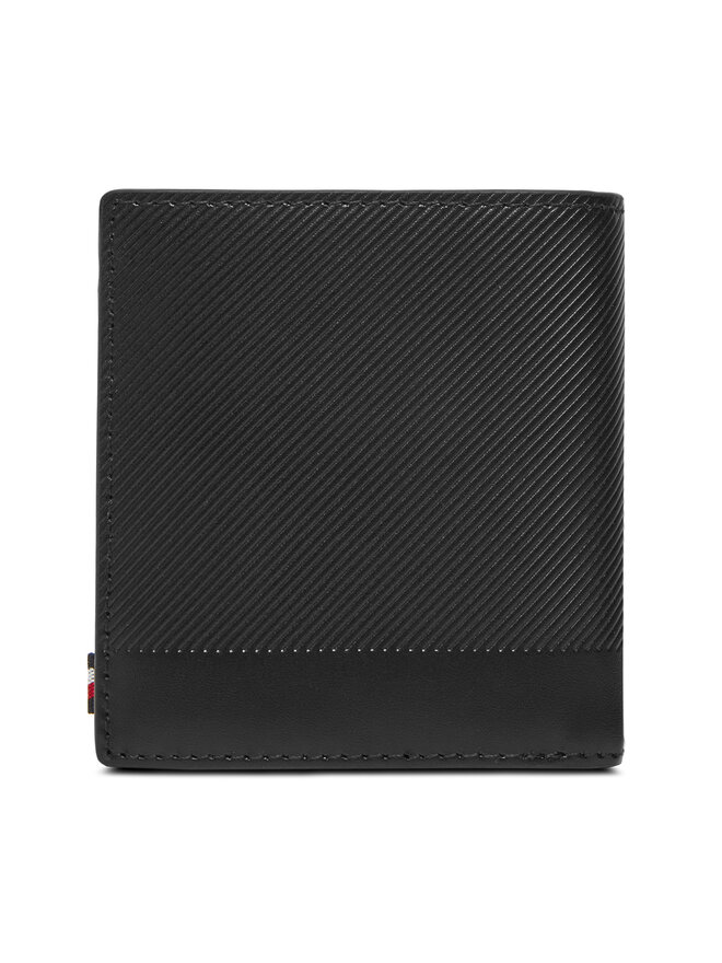 Tommy Hilfiger Liels vīriešu maks Tommy Hilfiger Th Foundation Trifold AM0AM13510 Melns