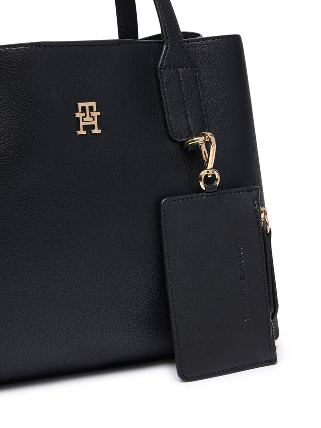 Tommy Hilfiger Handtasche Tommy Hilfiger Th Icon Mini Satchel AW0AW18722 Schwarz
