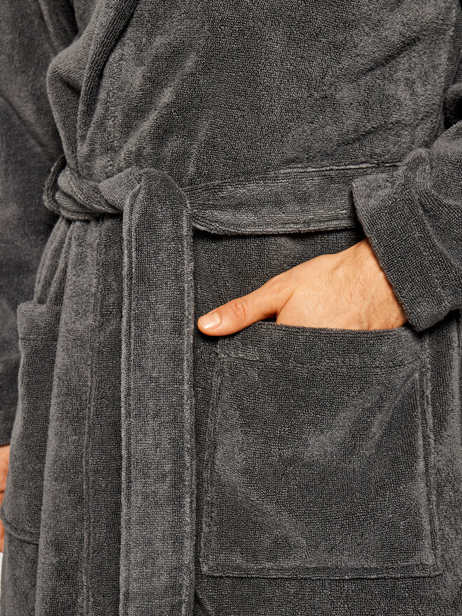 Tommy Hilfiger Tommy Hilfiger Халат Icon Hooded Bathrobe 2S87905573 Сірий