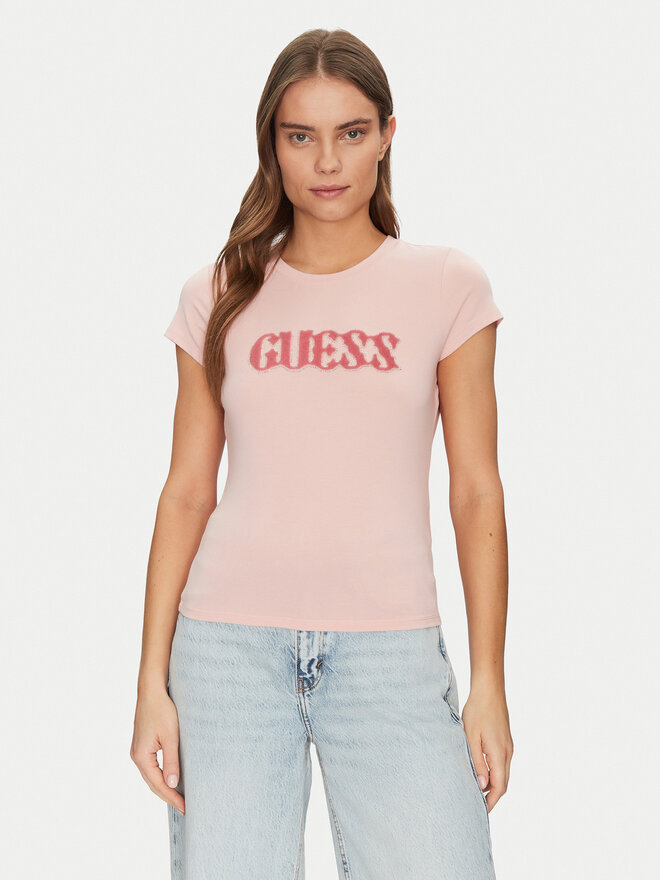 Guess Guess Camiseta W5GI42 J1314 Rosa Slim Fit
