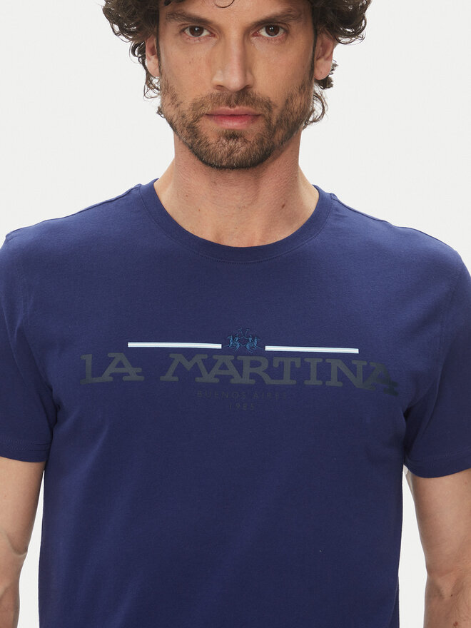 La Martina La Martina T-Shirt Aguer MAR304 JS206 Dunkelblau Regular Fit