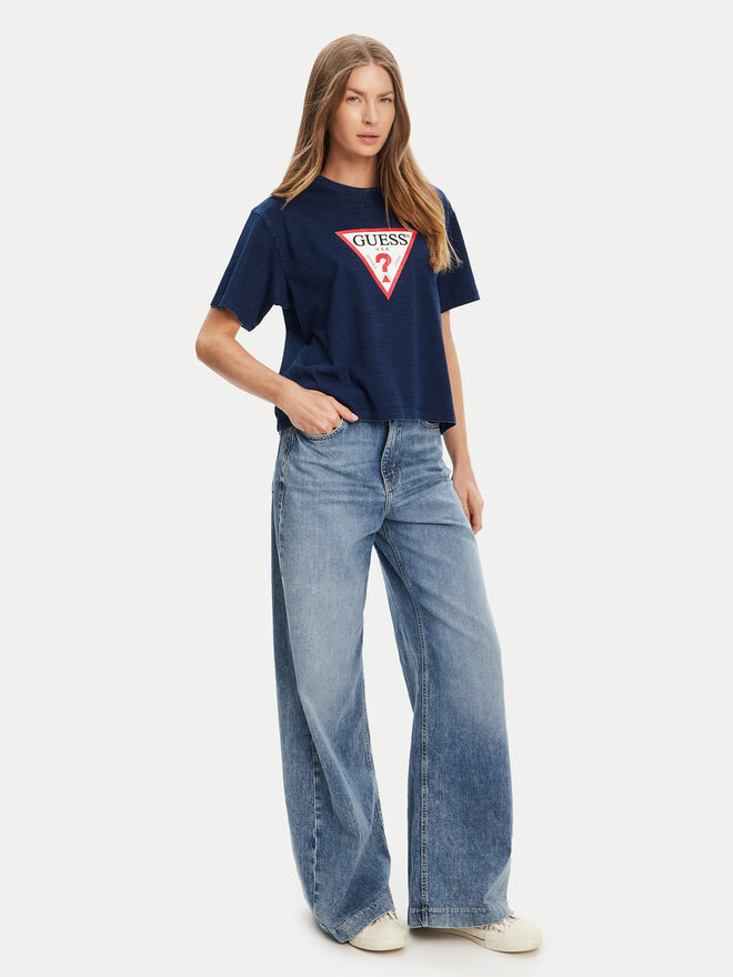 Guess Jeans Guess Jeans Póló W5GI20 KCTG1 Sötétkék Regular Fit