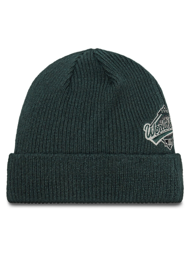 New Era Шапкa New Era Atlanta Braves World Series Patch Cuff Knit Beanie 60580730 Зелений