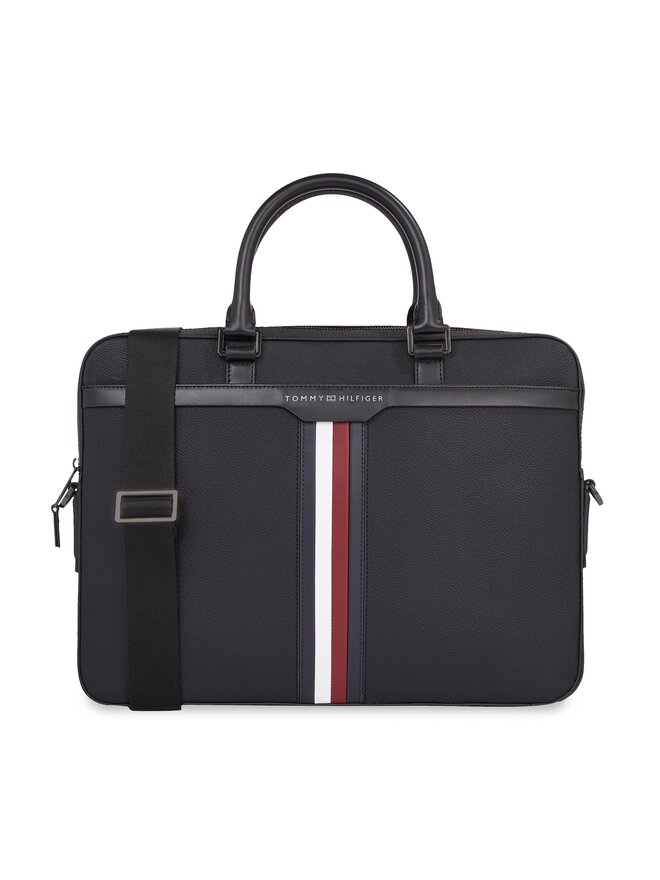 Tommy Hilfiger Brašna na notebook Tommy Hilfiger Th Coated Canvas Computer Bag AM0AM11531 Černá