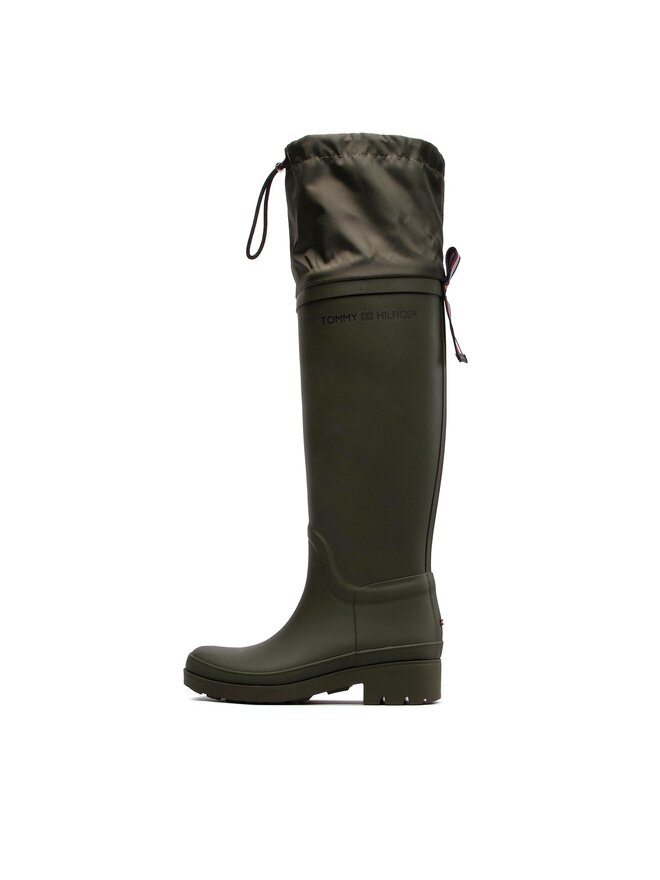 Tommy Hilfiger Gummistiefel Tommy Hilfiger Overknee Rainboot FW0FW06778 Khakifarben